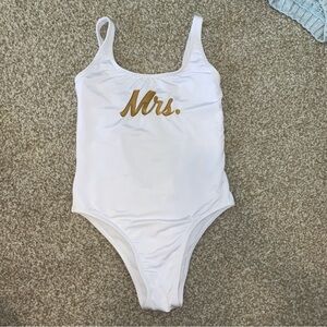 White 'Mrs.' Women's Swimsuit
